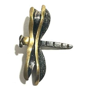 Far Fetched Sterling Silver Brass Whimsical Dragonfly Pin Fairycore Greater Good